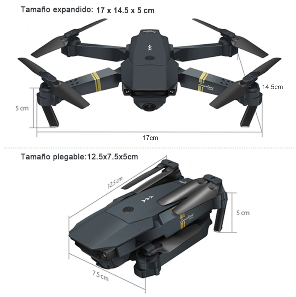 Drone plegable con cámara Wifi y control remoto