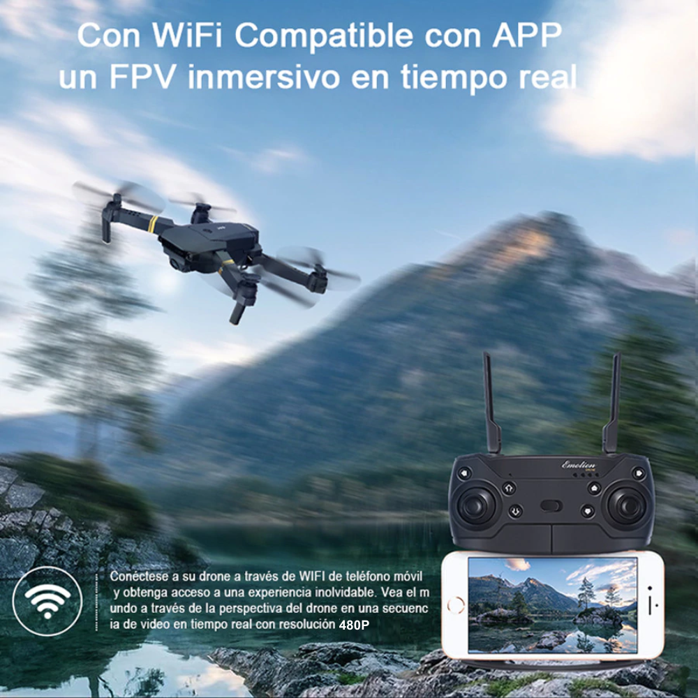 Drone plegable con cámara Wifi y control remoto