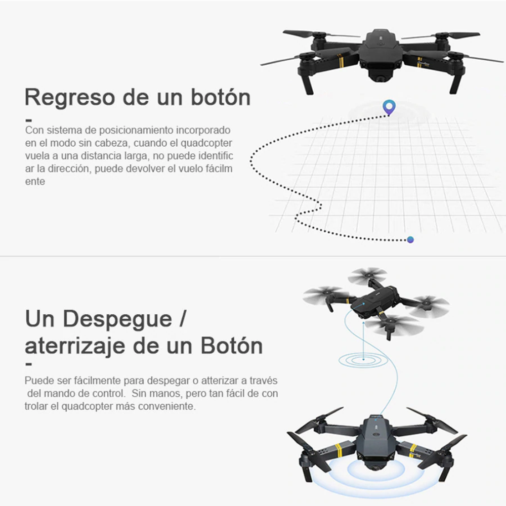 Drone plegable con cámara Wifi y control remoto