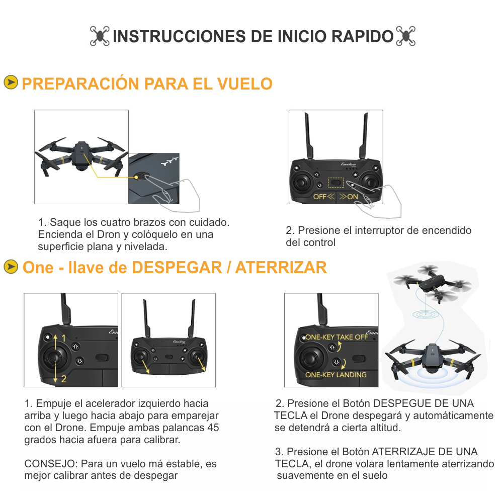 Drone plegable con cámara Wifi y control remoto